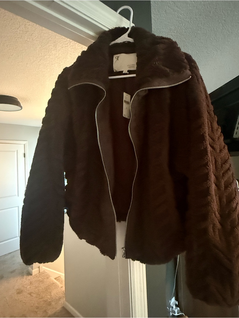 Pilcro Brown Faux-Fur Bomber Jacket Sz M NWT very nice